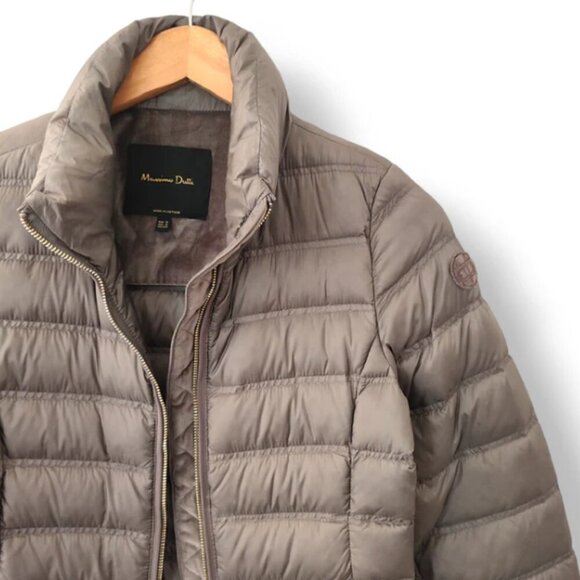 Women's Massimo Dutti Feather Down Jacket – Small, Luxury Grey Puffer - Picture 2 of 4